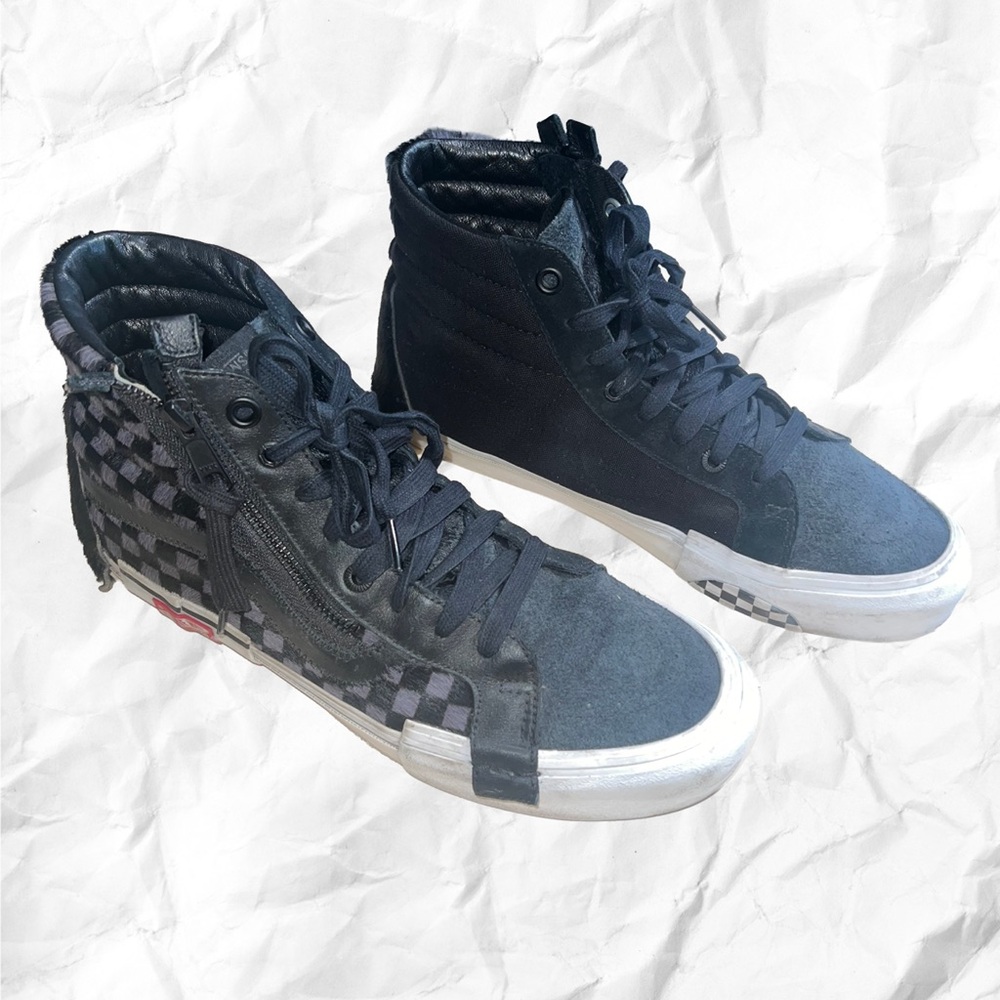 Vans Vault UA Sk8-Hi Cap LX Pony Black Checkerboard Men’s Sneakers - Picture 9 of 11